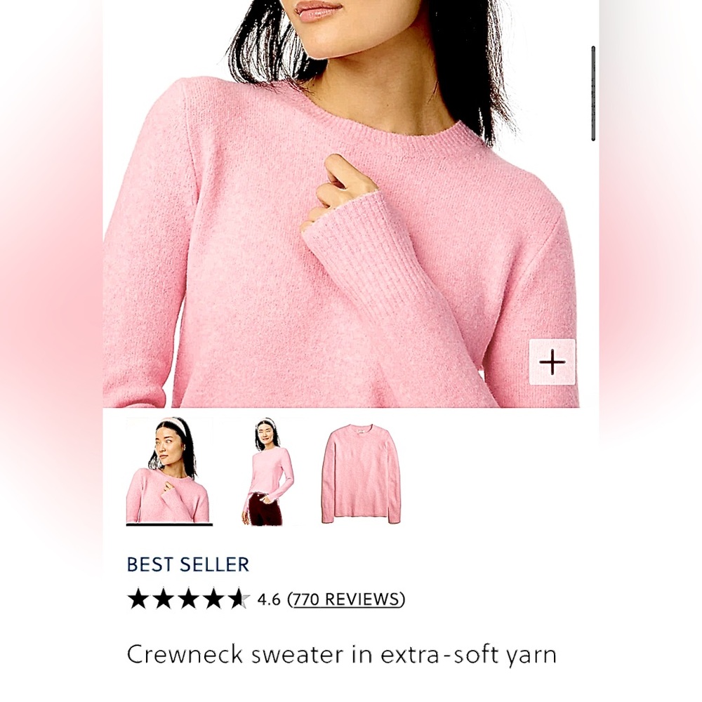 NWT JCREW Extra-Soft Crewneck Sweater in Heathered Pink. Best seller. Medium.